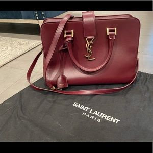 Maroon leather Yves Saint Laurent purse